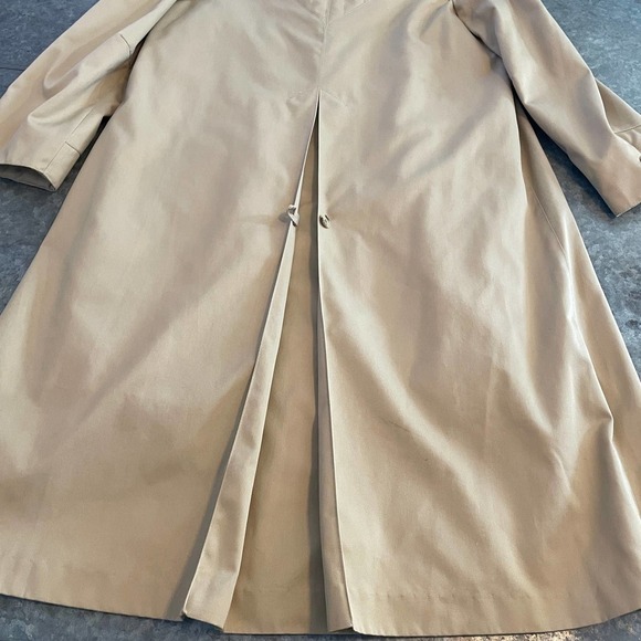 Vintage Uzzi Sherpa Quilted Lined Trench Coat Womens 11/12 Large Tan Khaki Korea - Picture 11 of 16